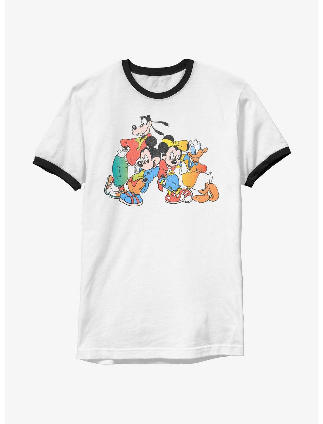 Disney Mickey Mouse Vintage Group Leaning Ringer T-Shirt