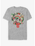 Disney Mickey Mouse & Friends Christmas Wreath Big & Tall T-Shirt
